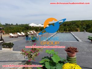 Lắp đặt bơm nhiệt hồ bơi 60m³ tại khu nghỉ dưỡng Lâm Đức xã Lạc An huyện Bắc Tân Uyên tỉnh Bình Dương