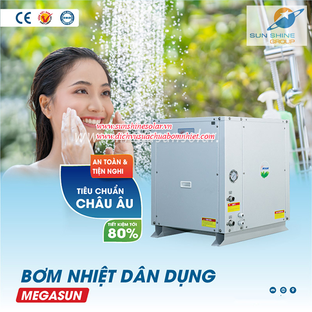 Hệ thống nước nóng trung tâm bơm nhiệt Megasun MGS-2.0HP-D Hệ thống nước nóng trung tâm bơm nhiệt Megasun MGS-2.0HP-D